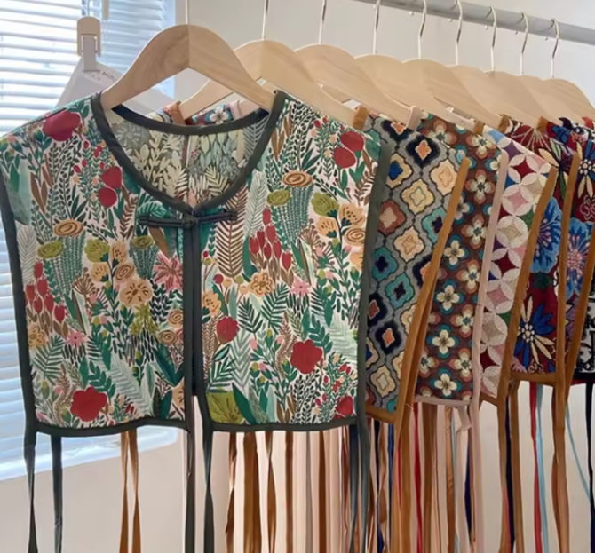 Embroidery Lace-up Chic Vintage Casual Korean Summer Classic Prevalent Waistcoat