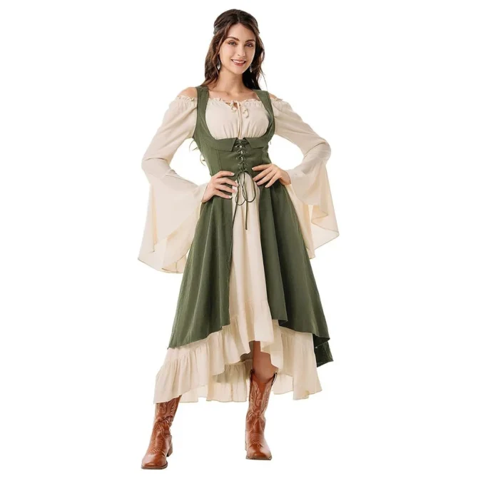 Women's Renaissance Chest Pirate Farmer High-low Dresses - Image 5