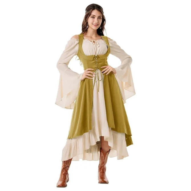Women's Renaissance Chest Pirate Farmer High-low Dresses - Image 3