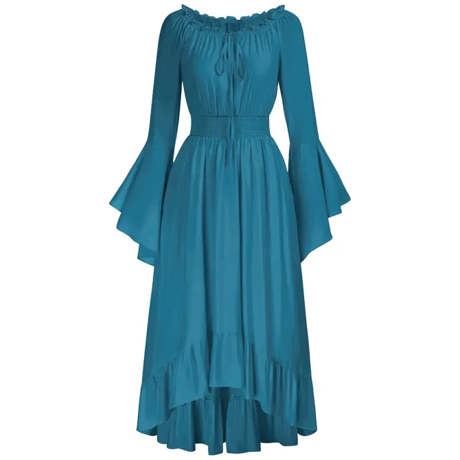 Women's Renaissance Chest Pirate Farmer High-low Dresses - Image 7