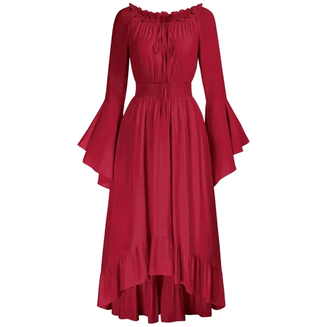Women's Renaissance Chest Pirate Farmer High-low Dresses - Image 10