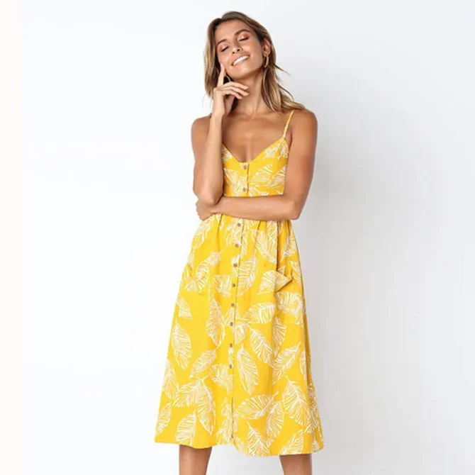 Sexy Floral Summer Vintage Casual Sundress Female Beach Dresses - Image 4