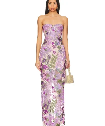 2025 Summer New Bra Heavy Industry Sequins Split Long Dresses